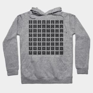 I Ching hexagrams - Black on White Hoodie